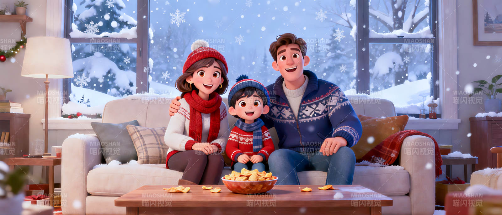 温馨家庭冬日时光图片