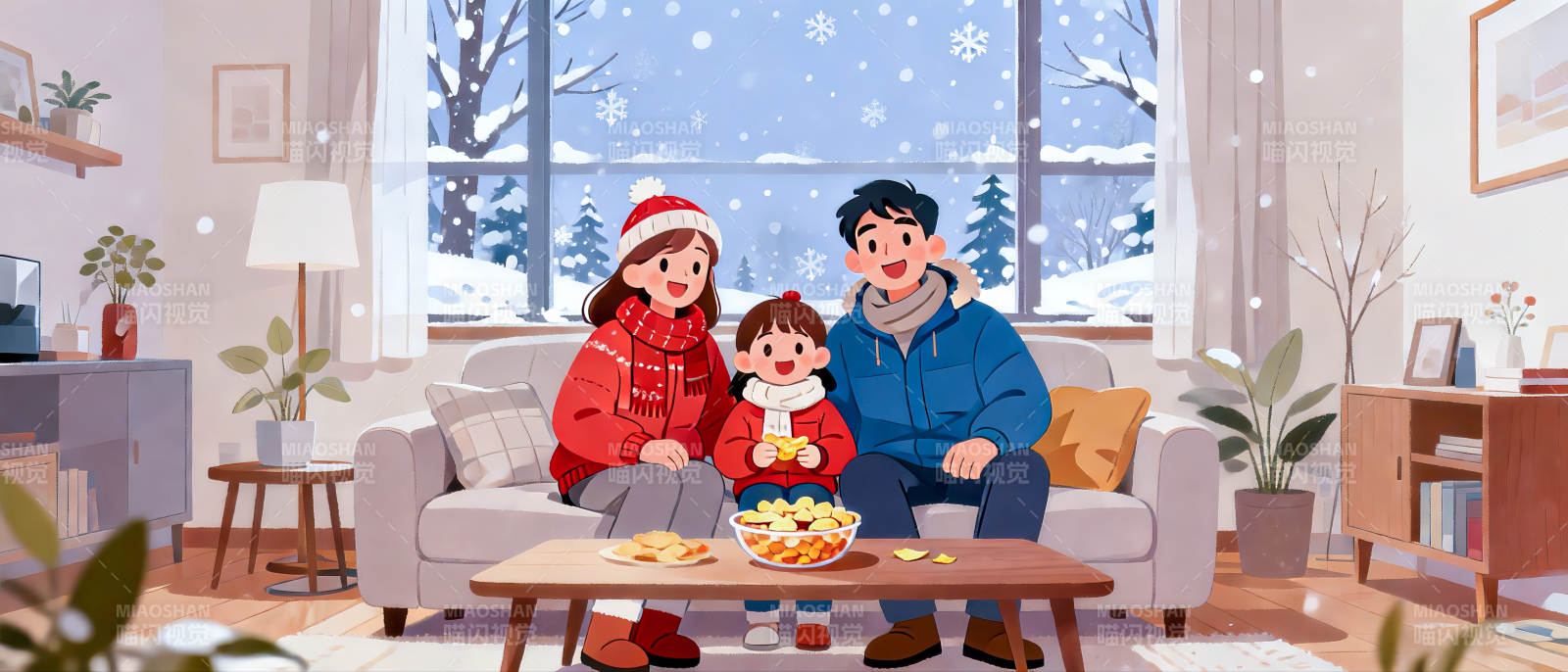 温馨家庭圣诞夜图片