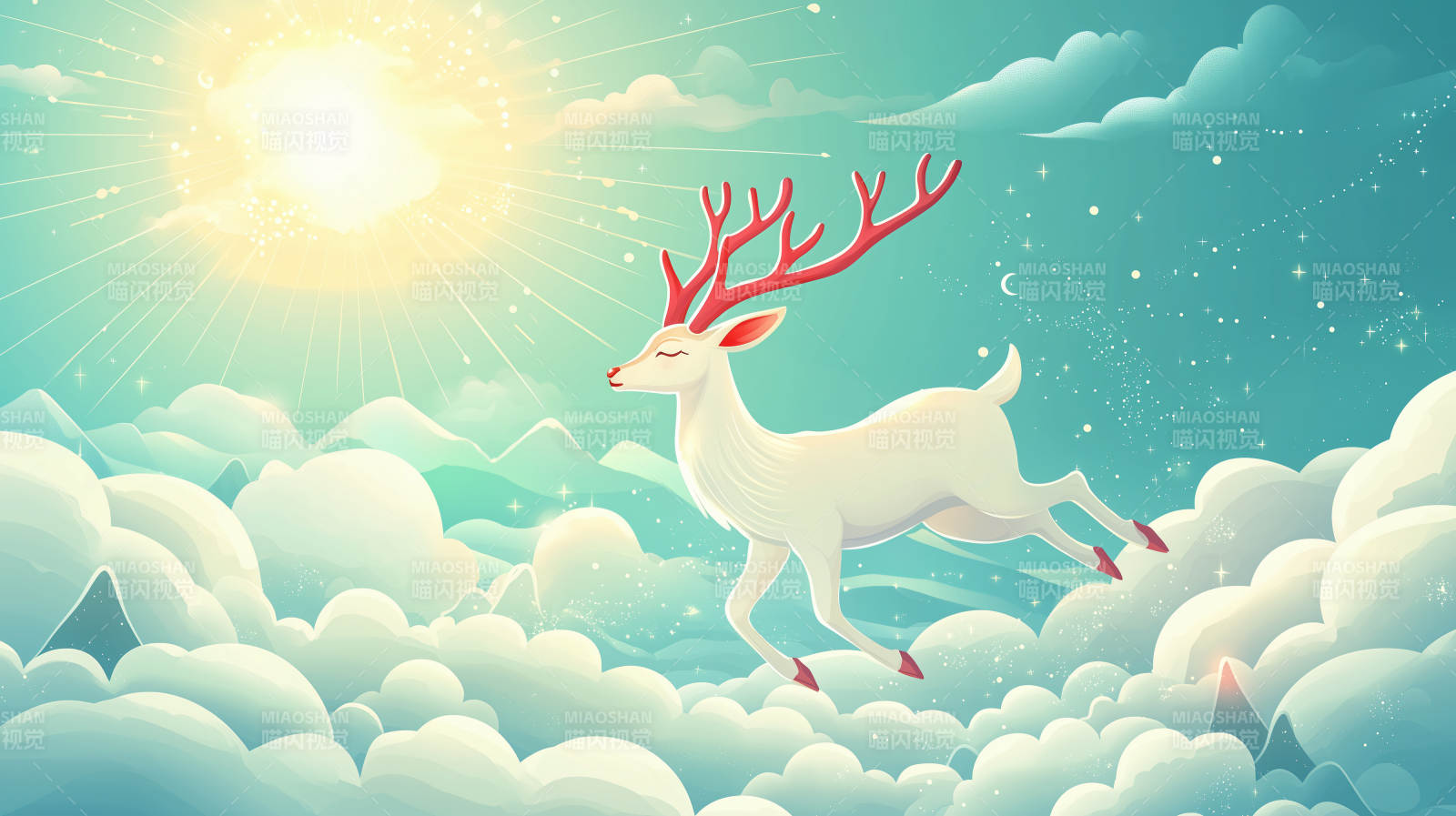 白鹿梅花鹿祥鹿图片