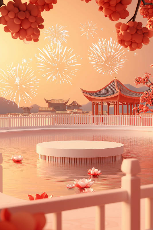 祥瑞中国风产品展示台图片