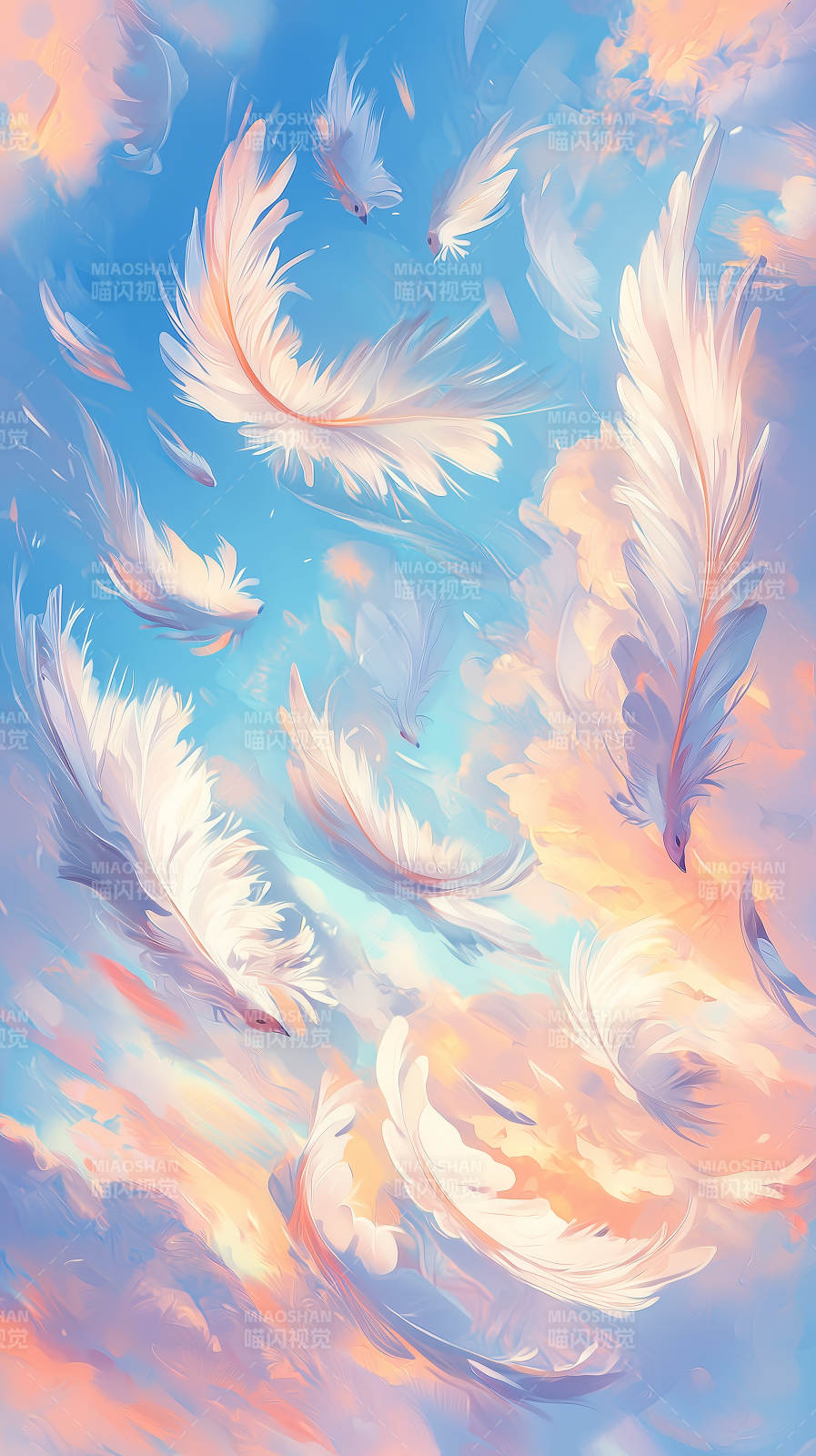 羽毛光影梦幻图片