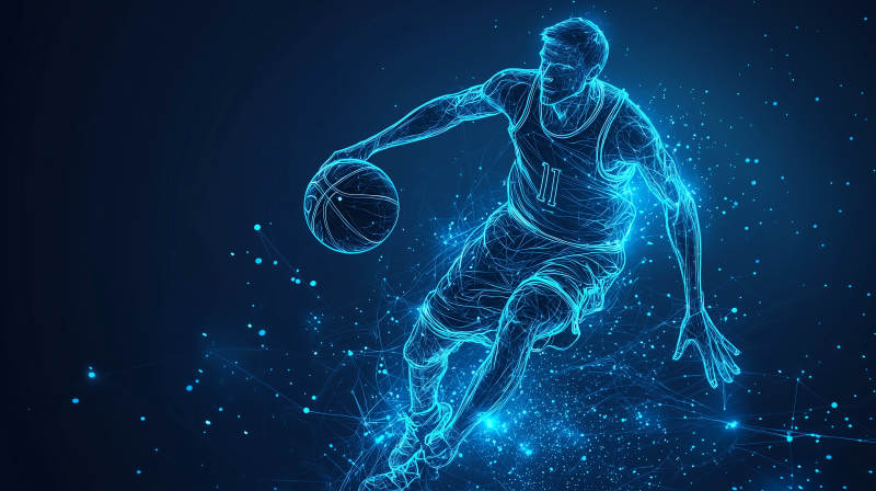 篮球运动员的动感线条图片