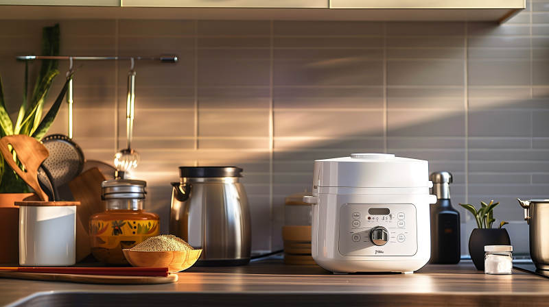 厨房里的电饭煲图片