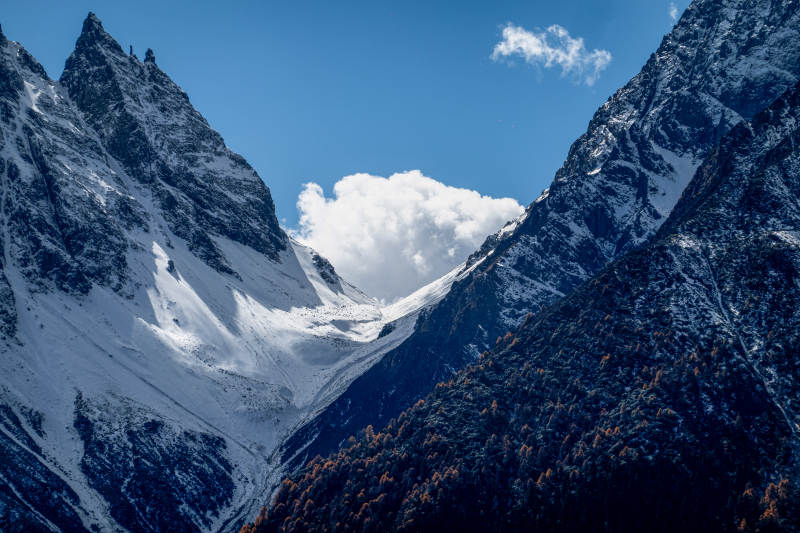 雪山峡谷秋色图片
