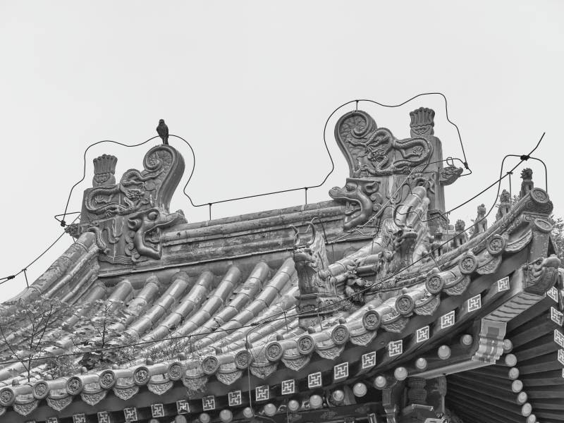 北京西什库教堂内碑亭顶部细节图片