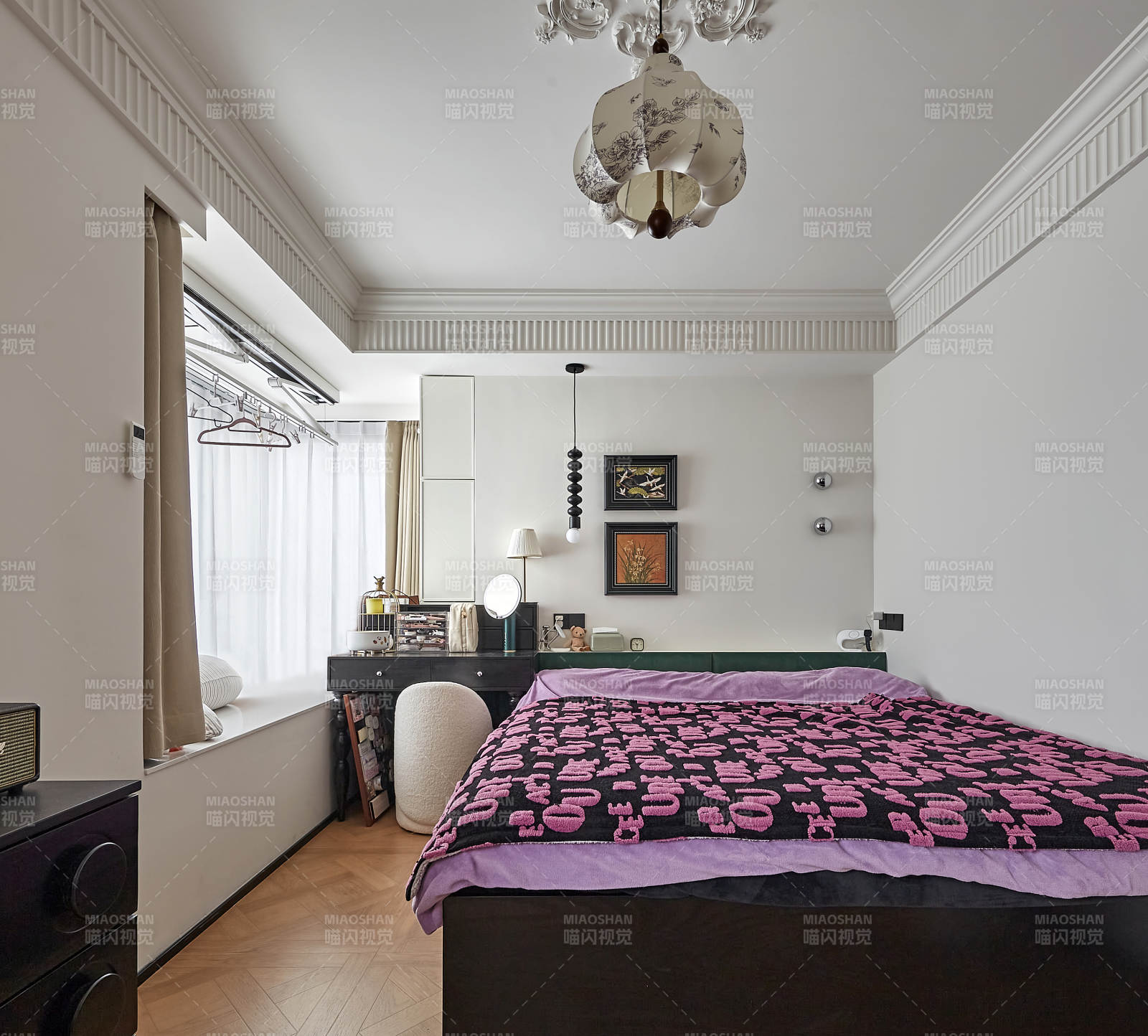 紫色卧室时尚设计图片