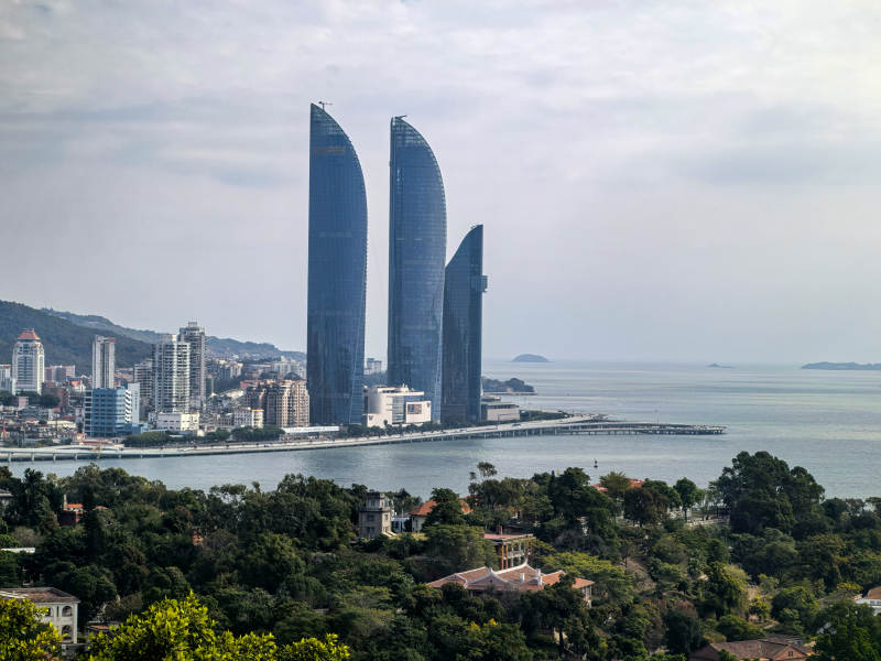 厦门鼓浪屿视角双子塔海景图片
