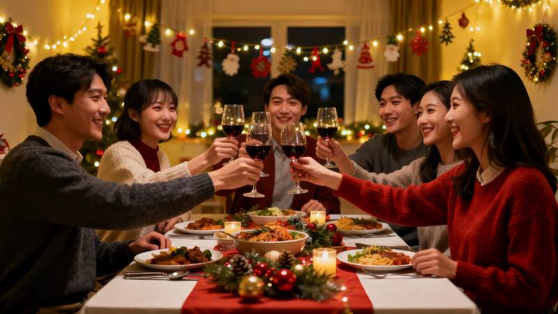 圣诞聚餐欢庆时刻图片