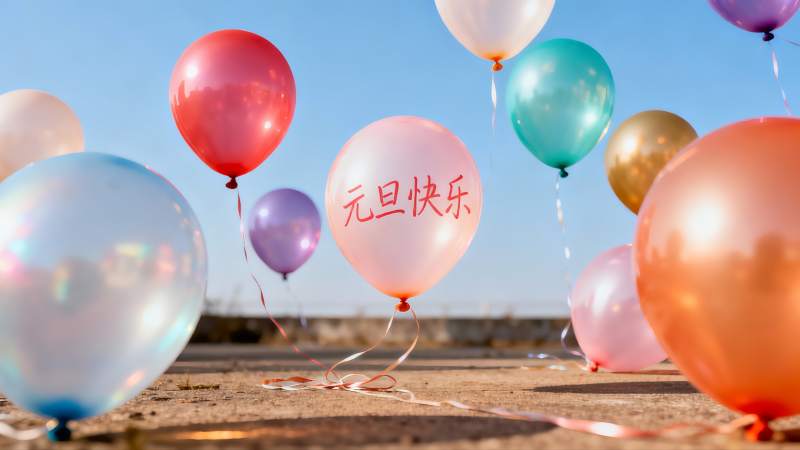 彩色气球迎新年图片