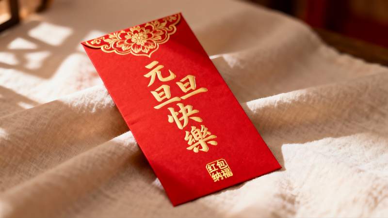红色红包元旦快乐祝福图片