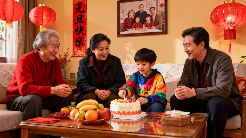 三代同堂庆生温馨家庭聚会图片