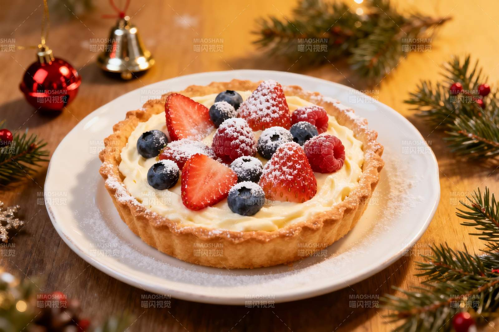 圣诞装饰水果挞图片