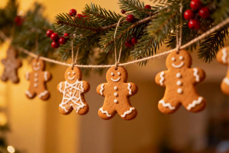 圣诞姜饼人挂饰节日装饰图片