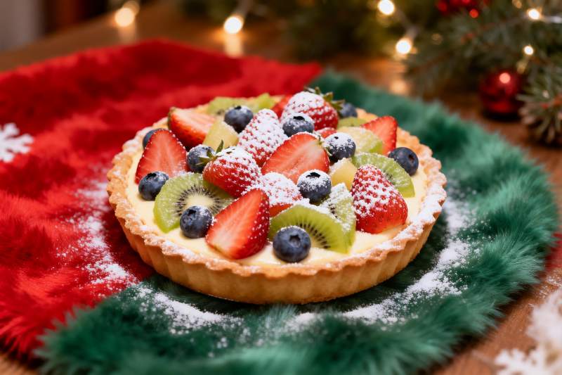 圣诞装饰水果挞图片