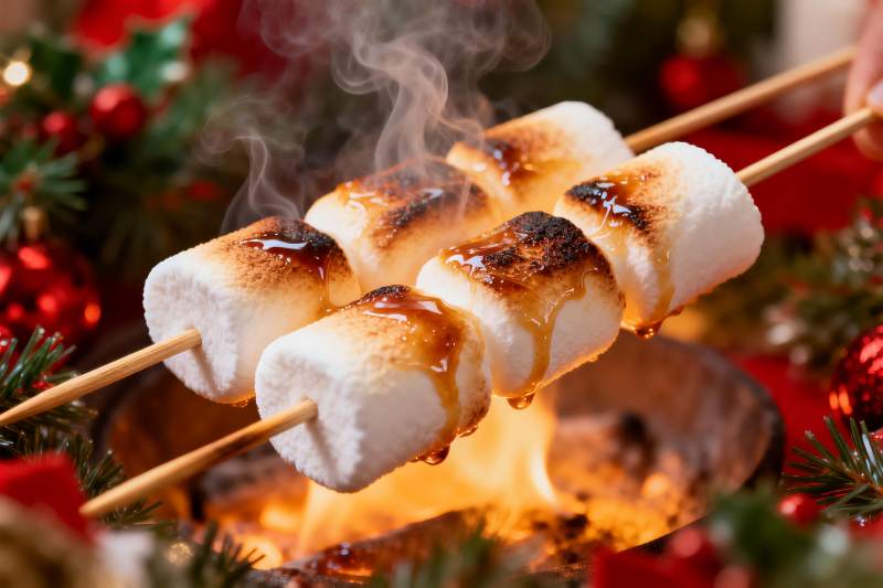 圣诞烤棉花糖图片