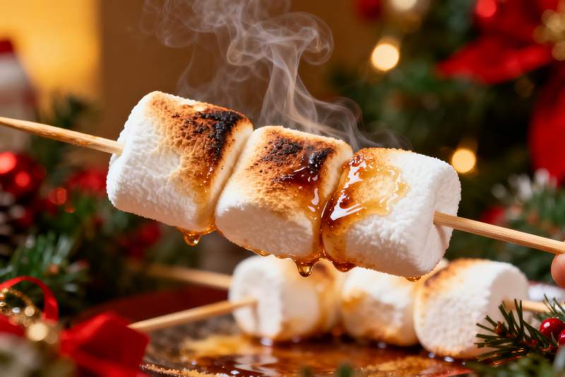 圣诞烤棉花糖图片