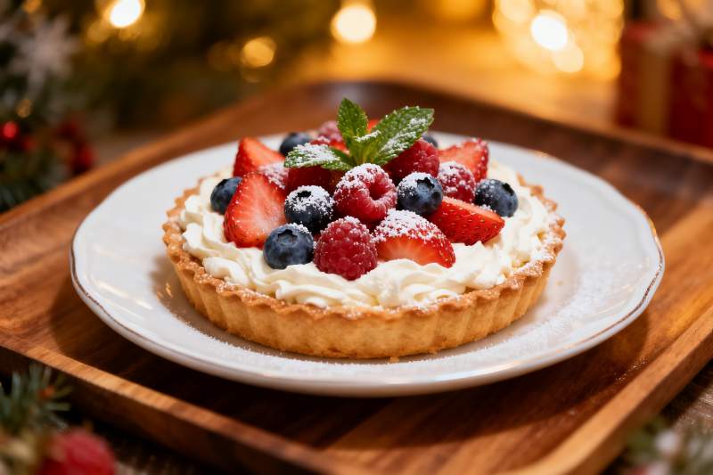 圣诞甜点水果塔图片