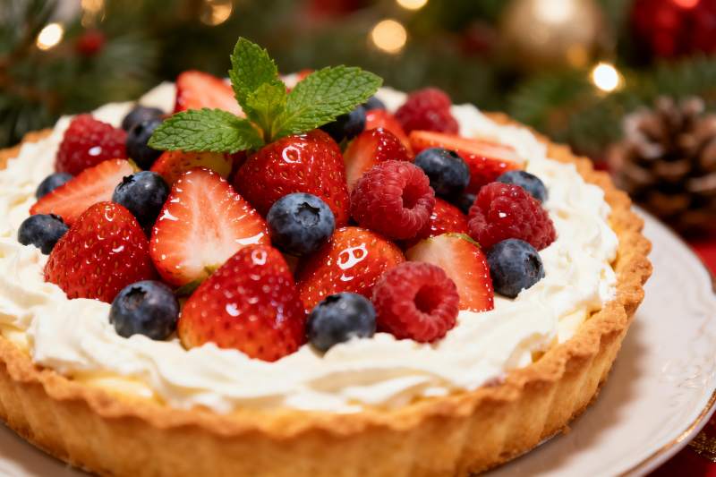 圣诞装饰水果挞图片