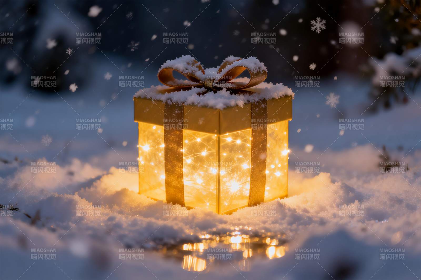 雪地发光礼盒图片