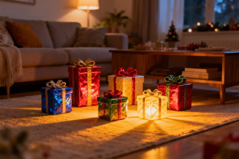 温馨客厅节日礼物摆设图片