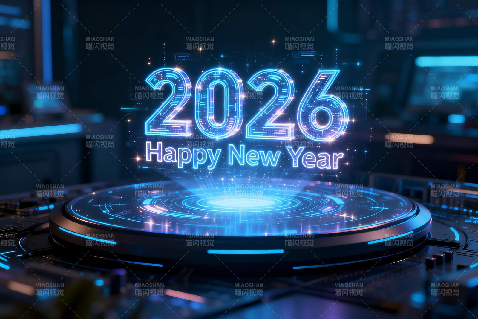 未来科技感新年数字展示图片