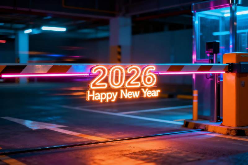 停车场新年霓虹灯装饰图片