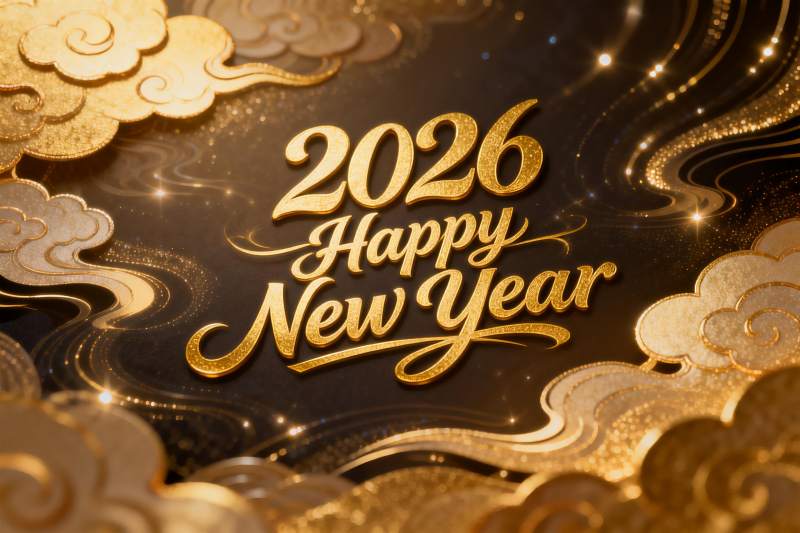 金色新年贺卡设计图片