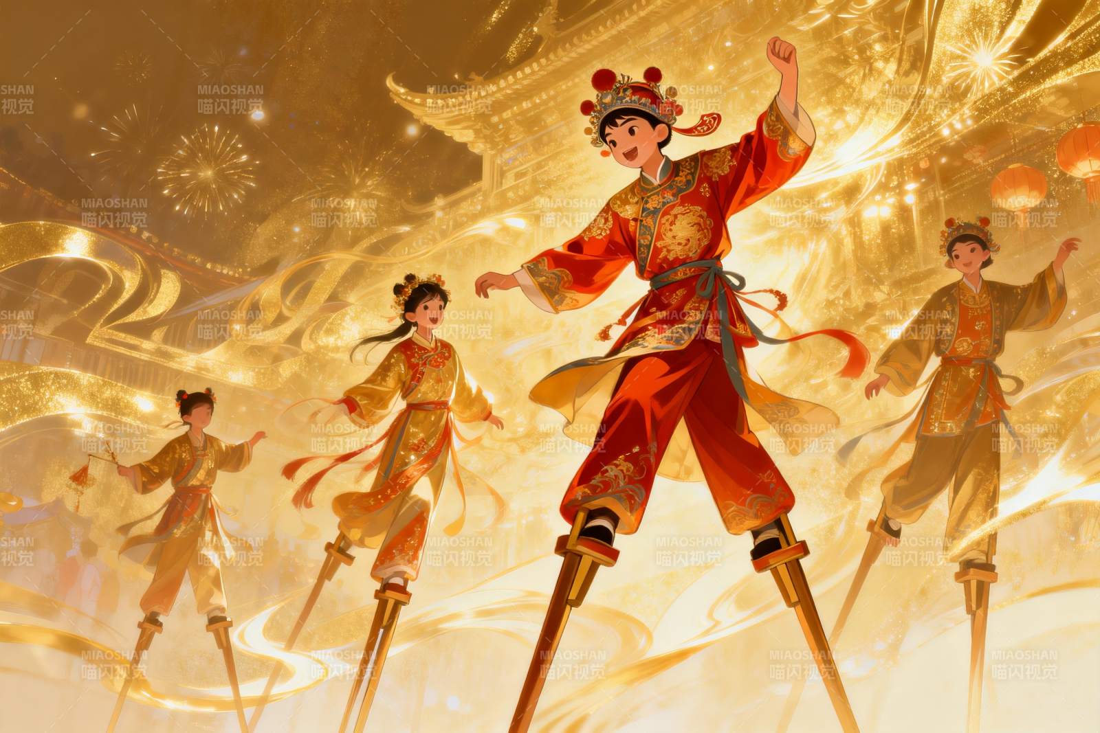 传统节日表演热闹非凡图片