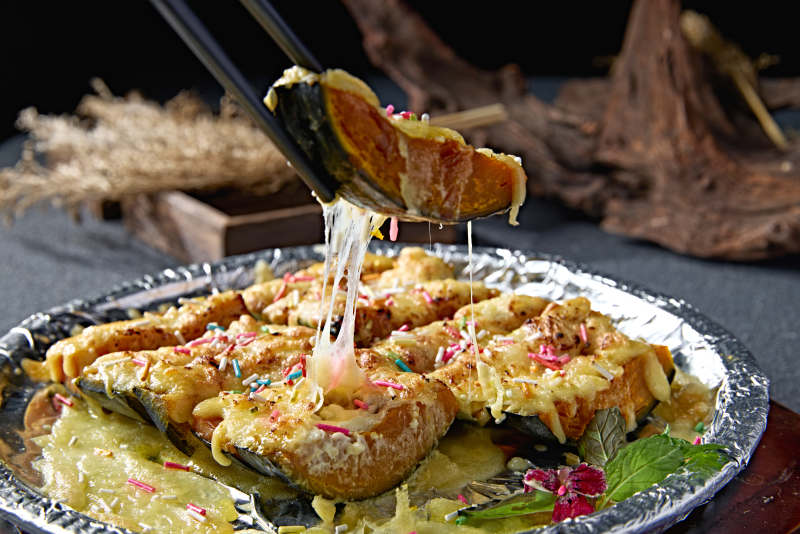 奶香芝士焗贝贝瓜图片