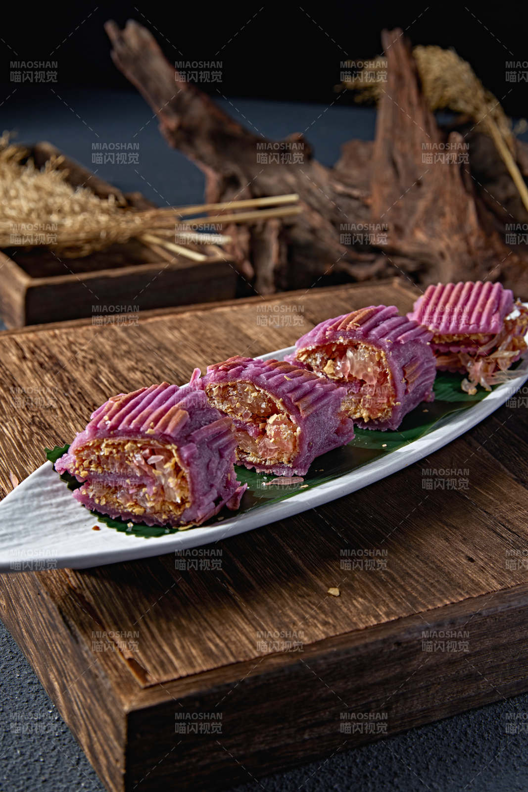 糯米桂花紫薯糕图片