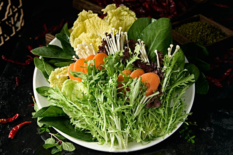 火锅涮品蔬菜菌菇大拼盘图片