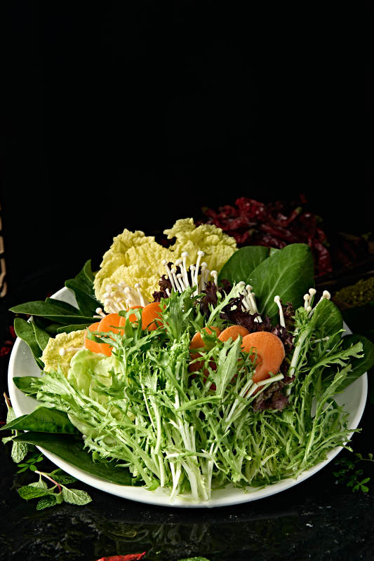 火锅涮品蔬菜菌菇大拼盘图片