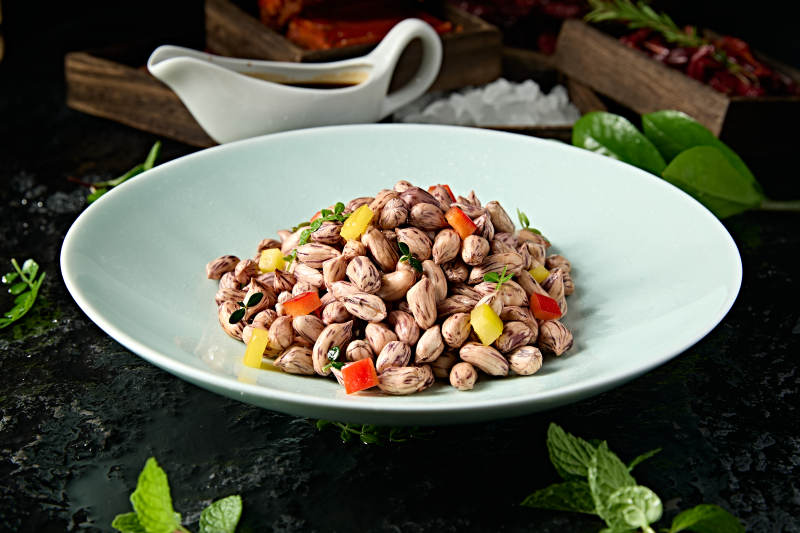 浇汁老醋七彩花生图片