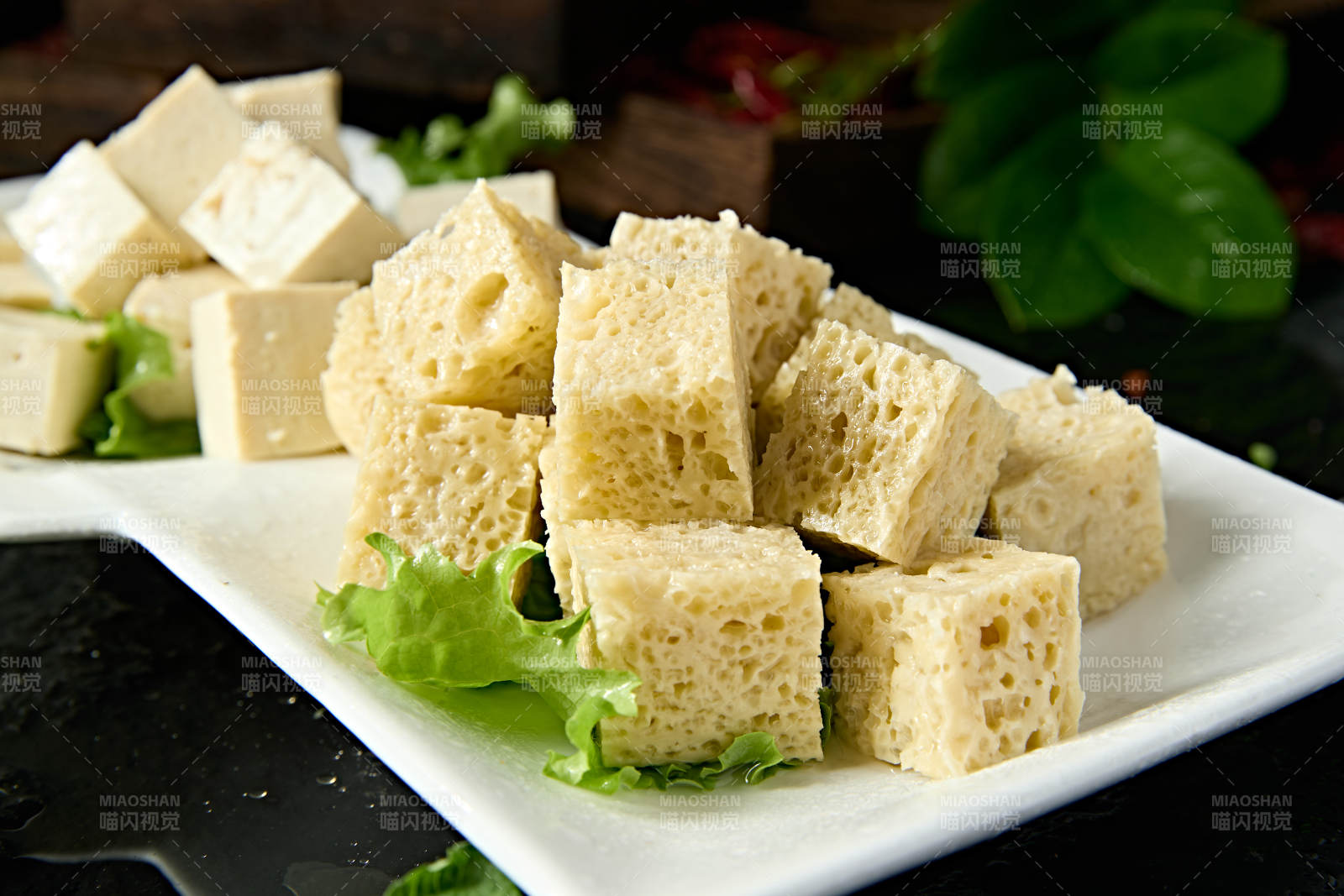 火锅食材鲜豆腐冻豆腐切片拼盘图片