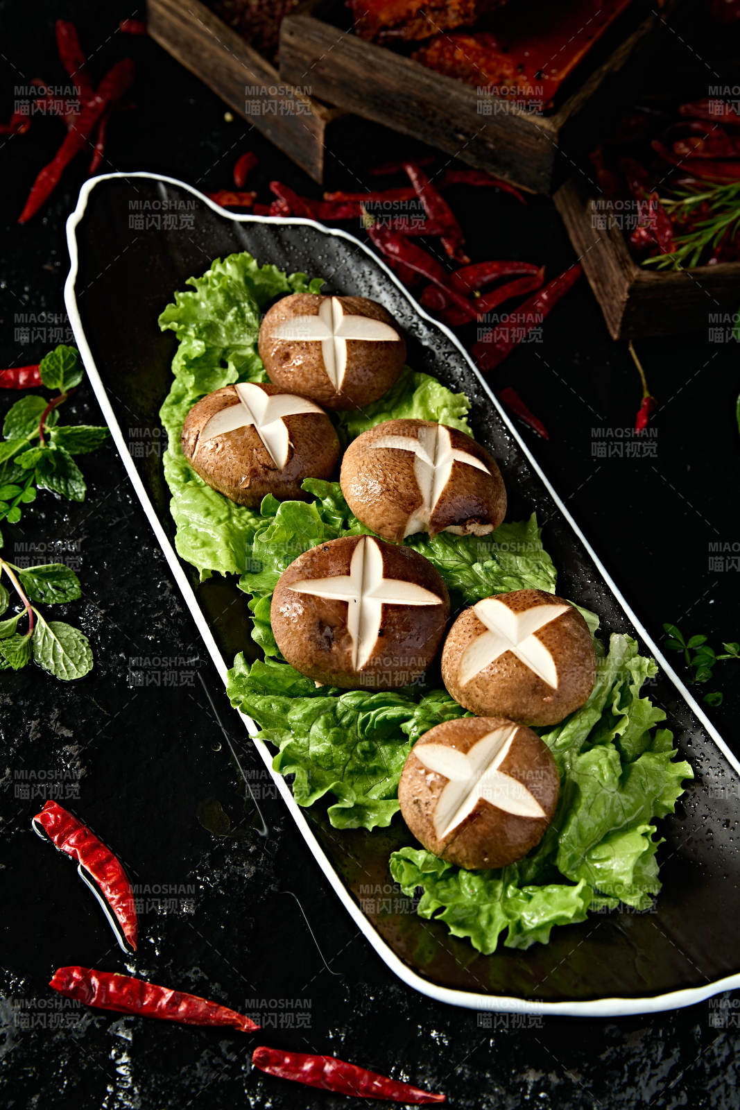 火锅食材花刀鲜香菇图片