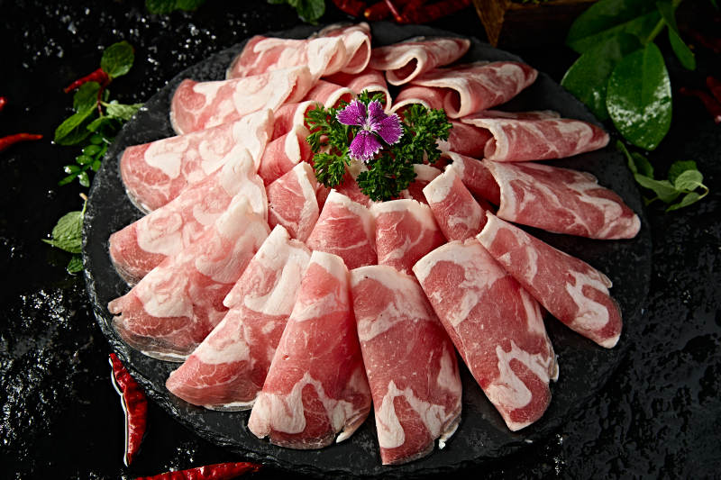 内蒙草原羔羊肉卷切片图片