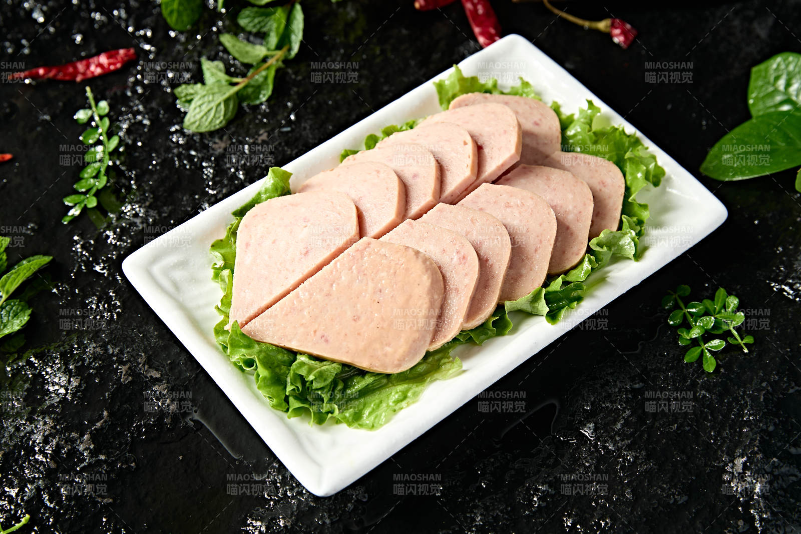 火锅涮品食材切片午餐肉图片