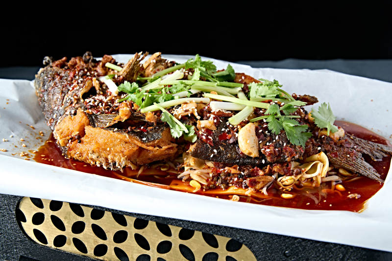 川味香辣纸上烤鱼图片