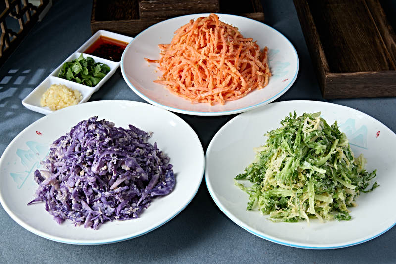 水煮黄面素三样图片