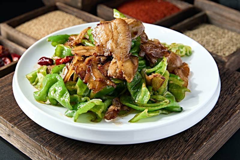 回锅肉豆豉爆炒螺丝椒图片