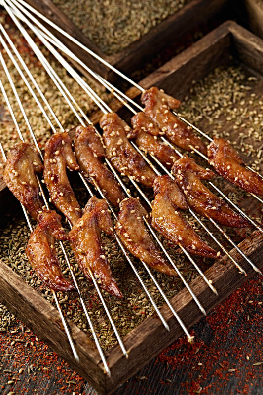 特色烧烤 炭烤鸡翅尖图片