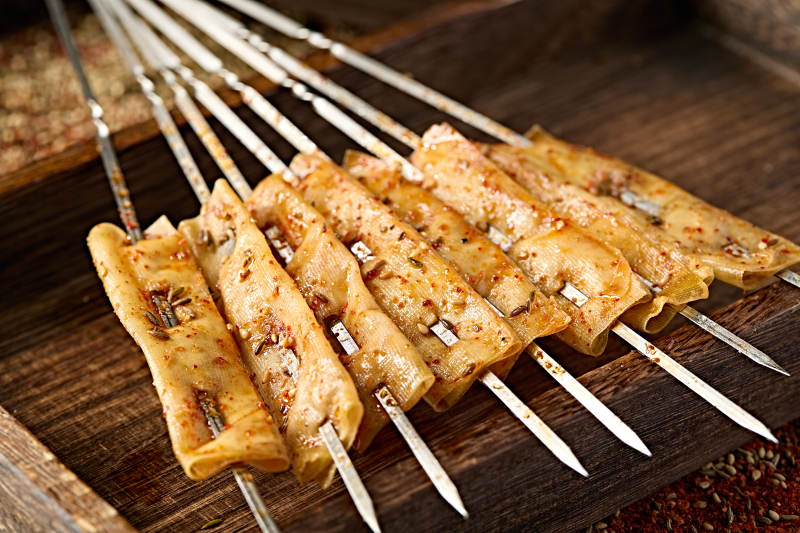 锦州特色烧烤炭烤干豆腐图片