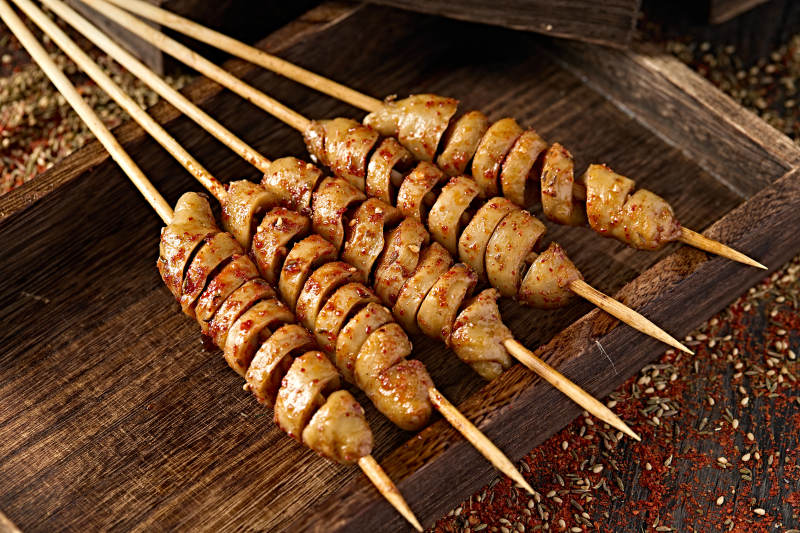 美味烧烤炭烤大面筋图片