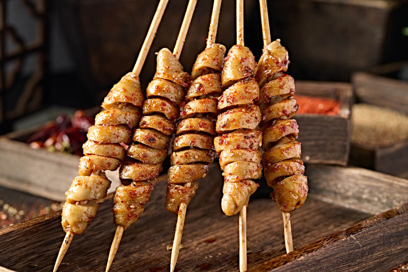 美味烧烤炭烤大面筋图片