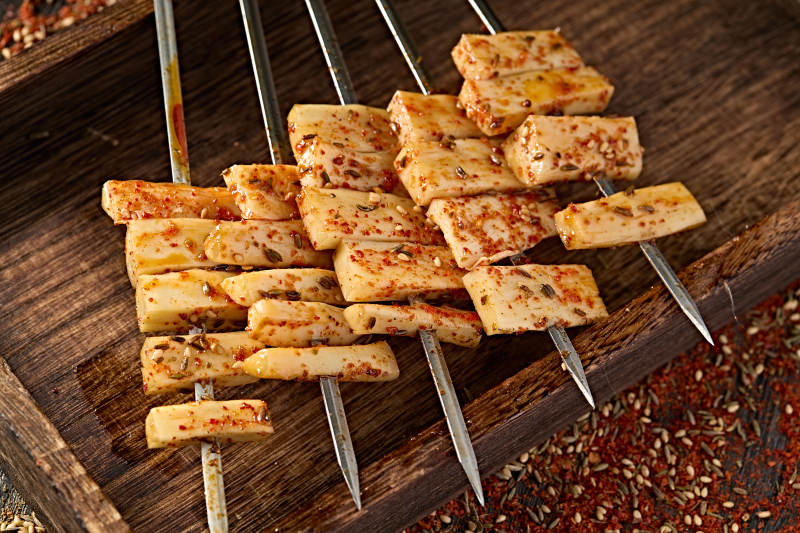 美味烧烤炭烤羊板筋图片