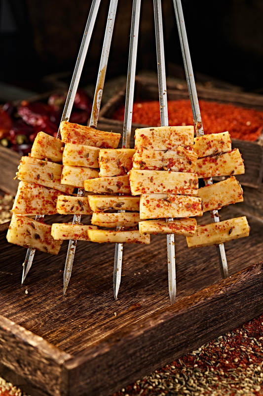 美味烧烤炭烤羊板筋图片