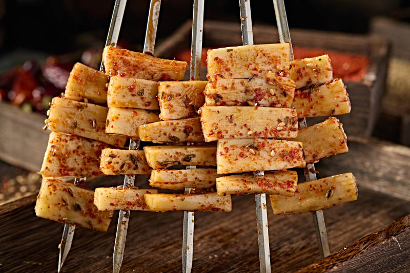 美味烧烤炭烤羊板筋图片