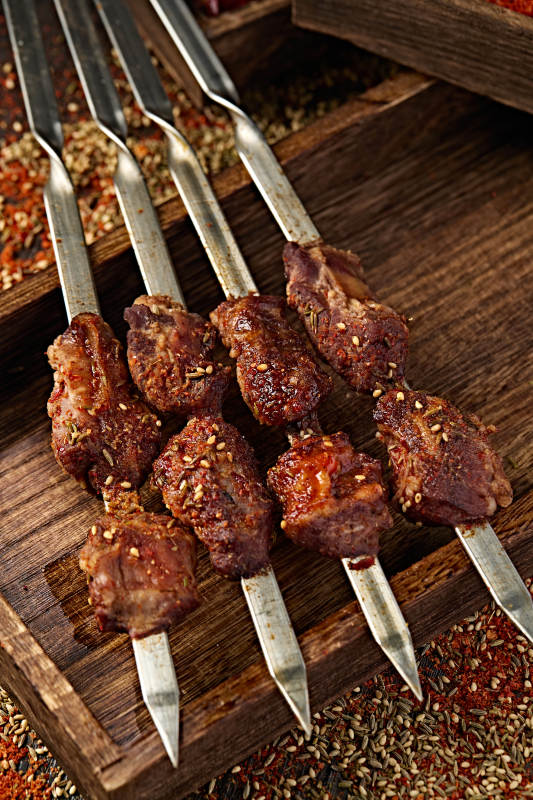 锦州烧烤炭烤大串油边肉图片