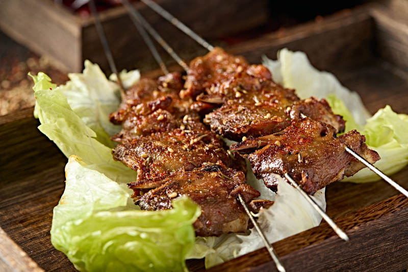 锦州特色烧烤炭烤鸡头图片