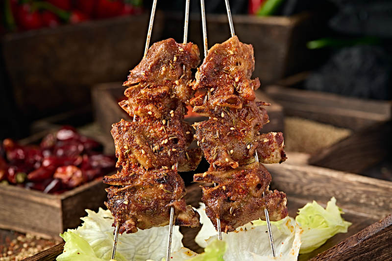 锦州特色烧烤炭烤鸡头图片